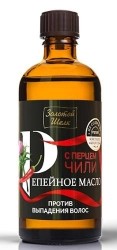 Масло для волос Золотой шелк репейное с перцем Чили против выпадения волос 100 мл