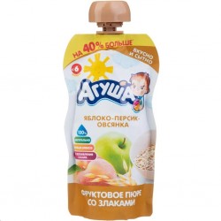 Пюре Агуша яблоко персик овсянка с 6 мес 130 г