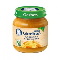 Пюре Gerber спагетти с цыпленком с 6 мес 125 г