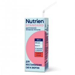 Смесь для энтерального питания жидкая, Нутриэн 200 мл Стандарт готовый к употреблению стерилизованный вкус клубники тетрапак